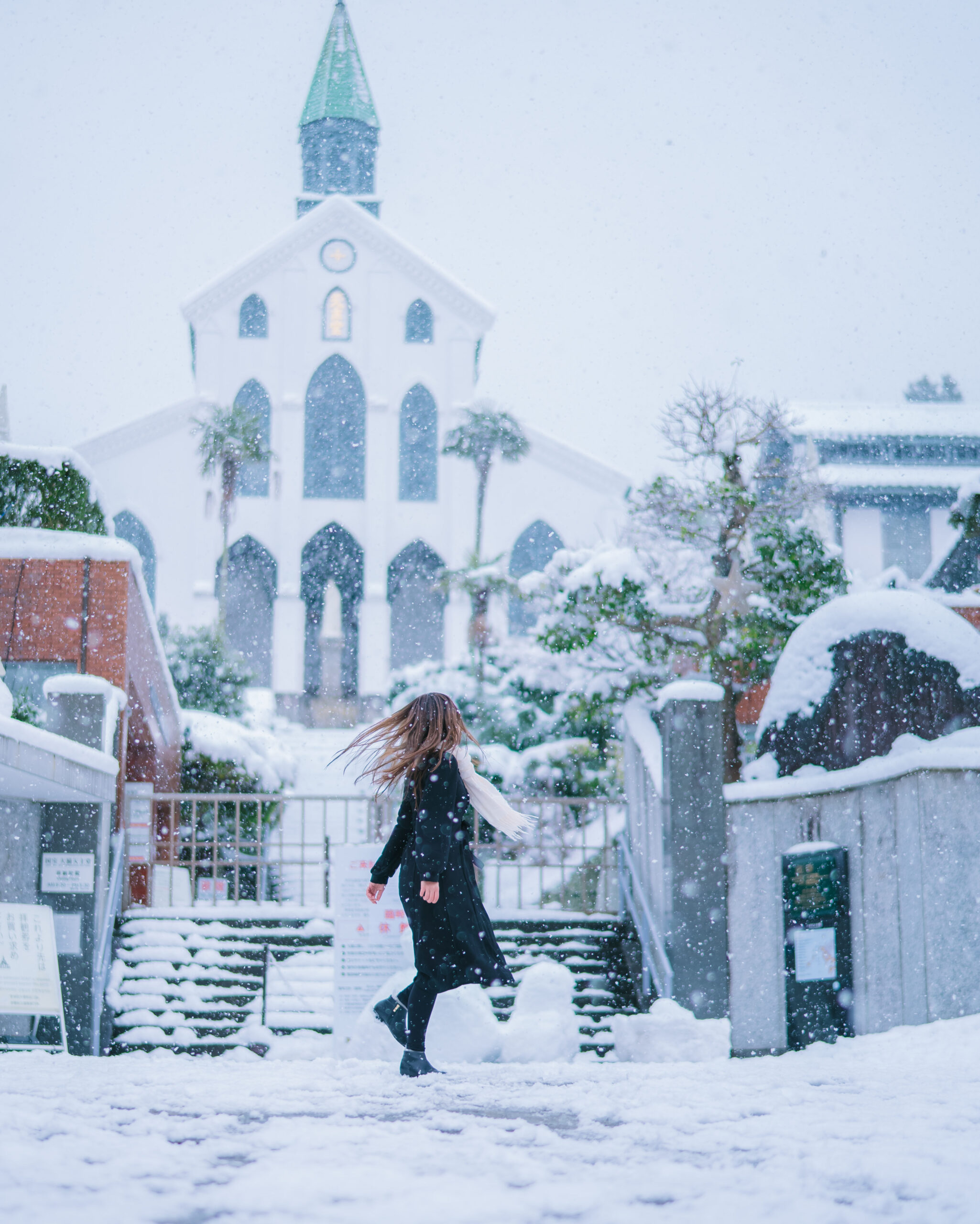 あ~ああ~、長崎は今日は雪だった